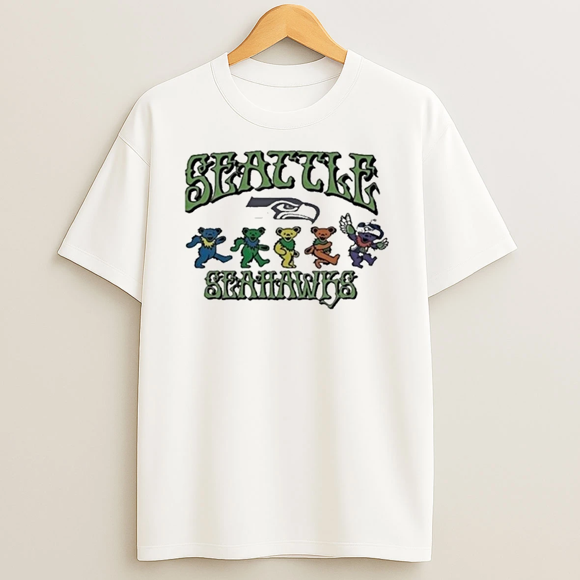 Grateful Dead Seattle Seahawks Dancing Bears Super Bowl T Shirt