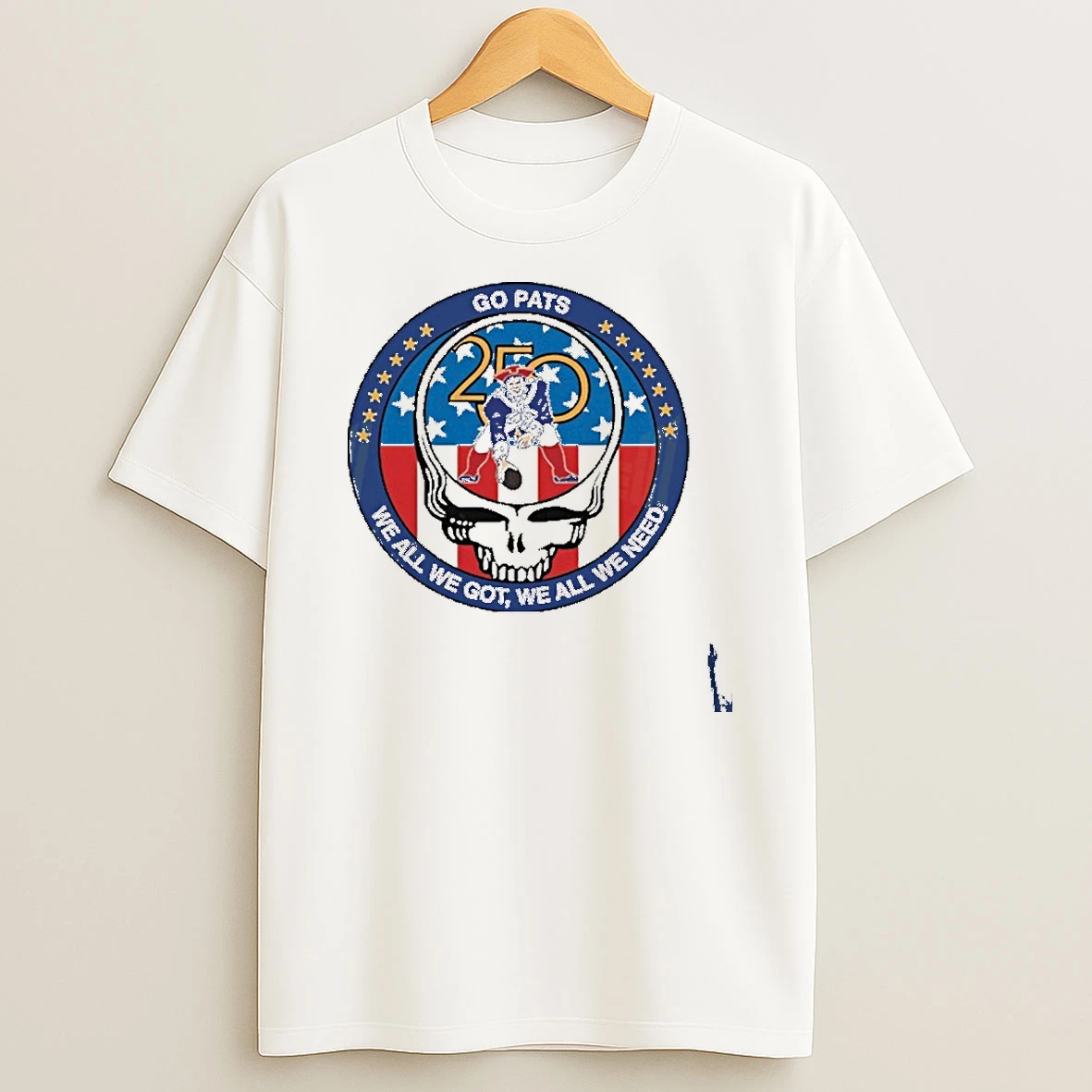 Grateful Dead X New England Patriots Go Pats Grateful Patriots 250 Years Of America T Shirt