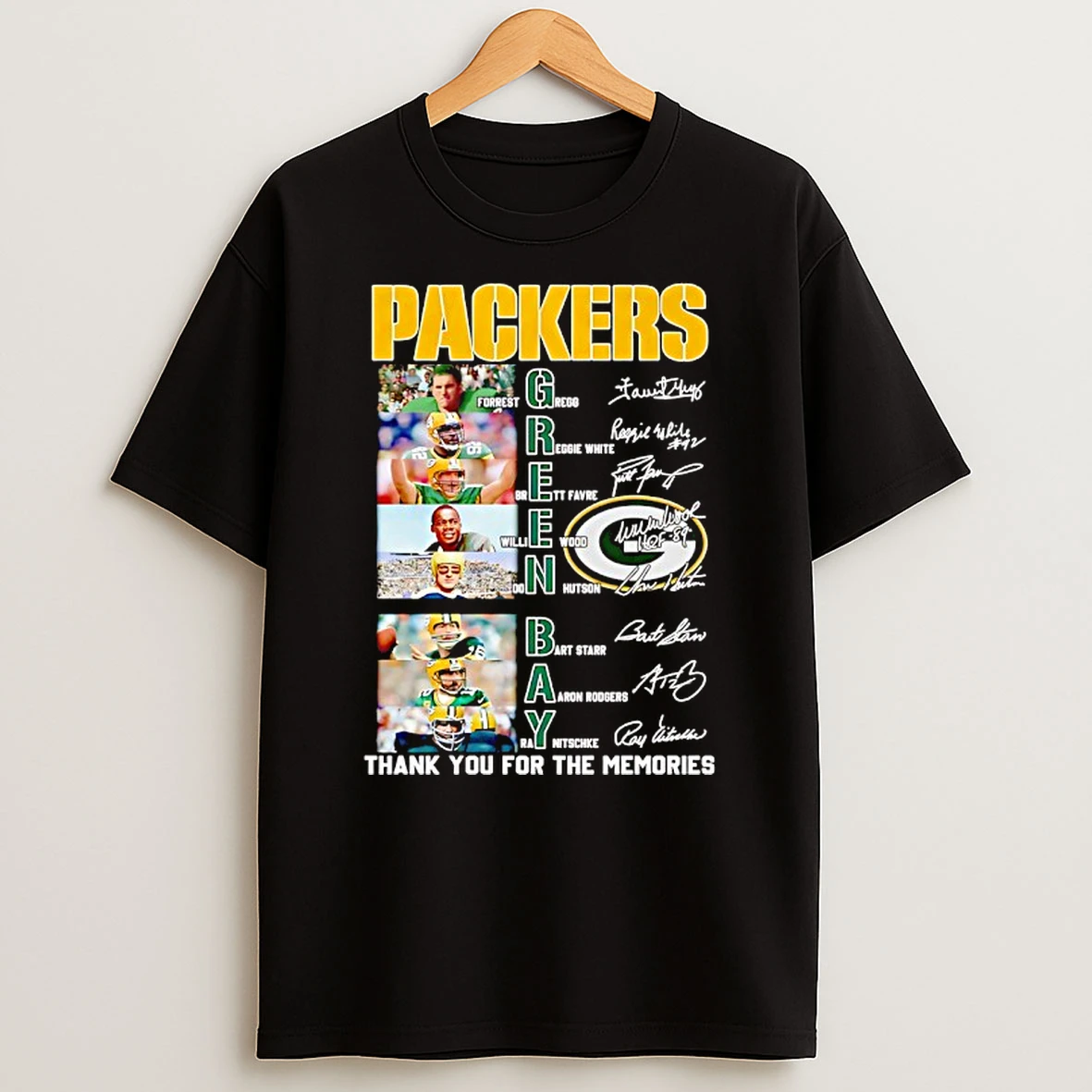 Green Bay Packers Legends Thank You For The Memories Signatures T Shirt