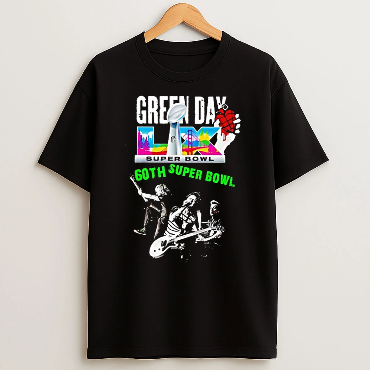 Green Day Super Bowl 60th Anniversary T Shirt