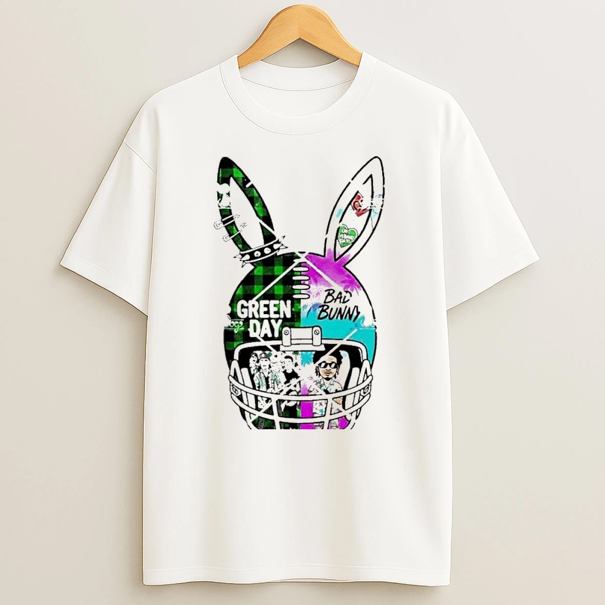Green Day X Bad Bunny Helmet T Shirt