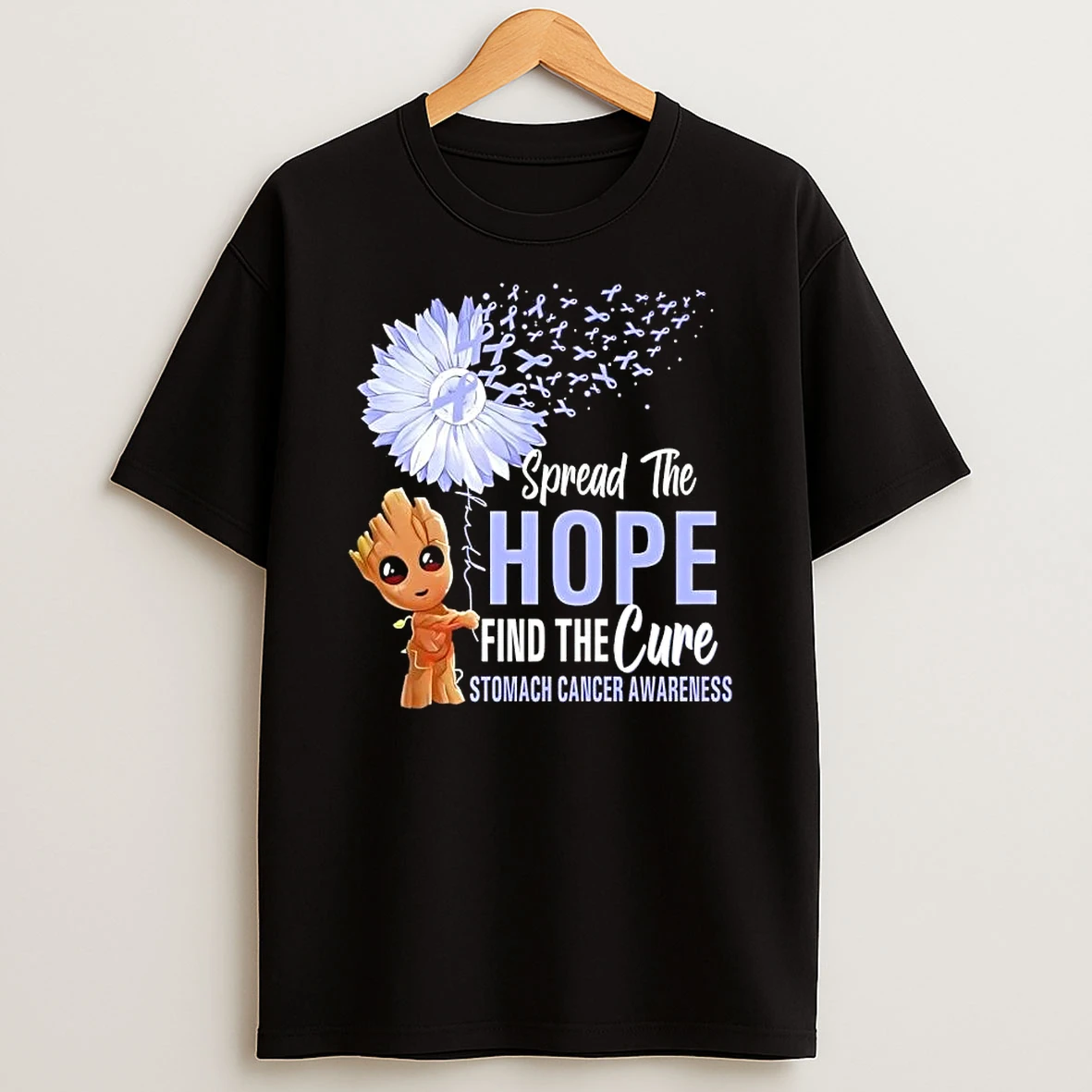 Groot Spread The Hope Find The Cure Stomach Cancer Awareness T Shirt