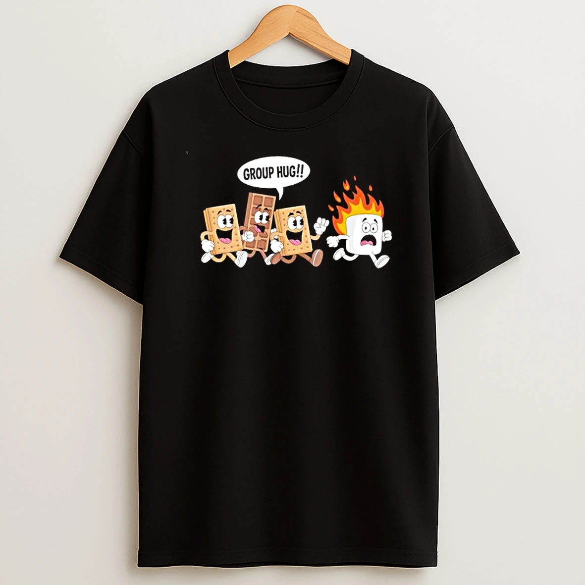 Group Hug Marshmallow Campfire Smores Funny Camping T Shirt