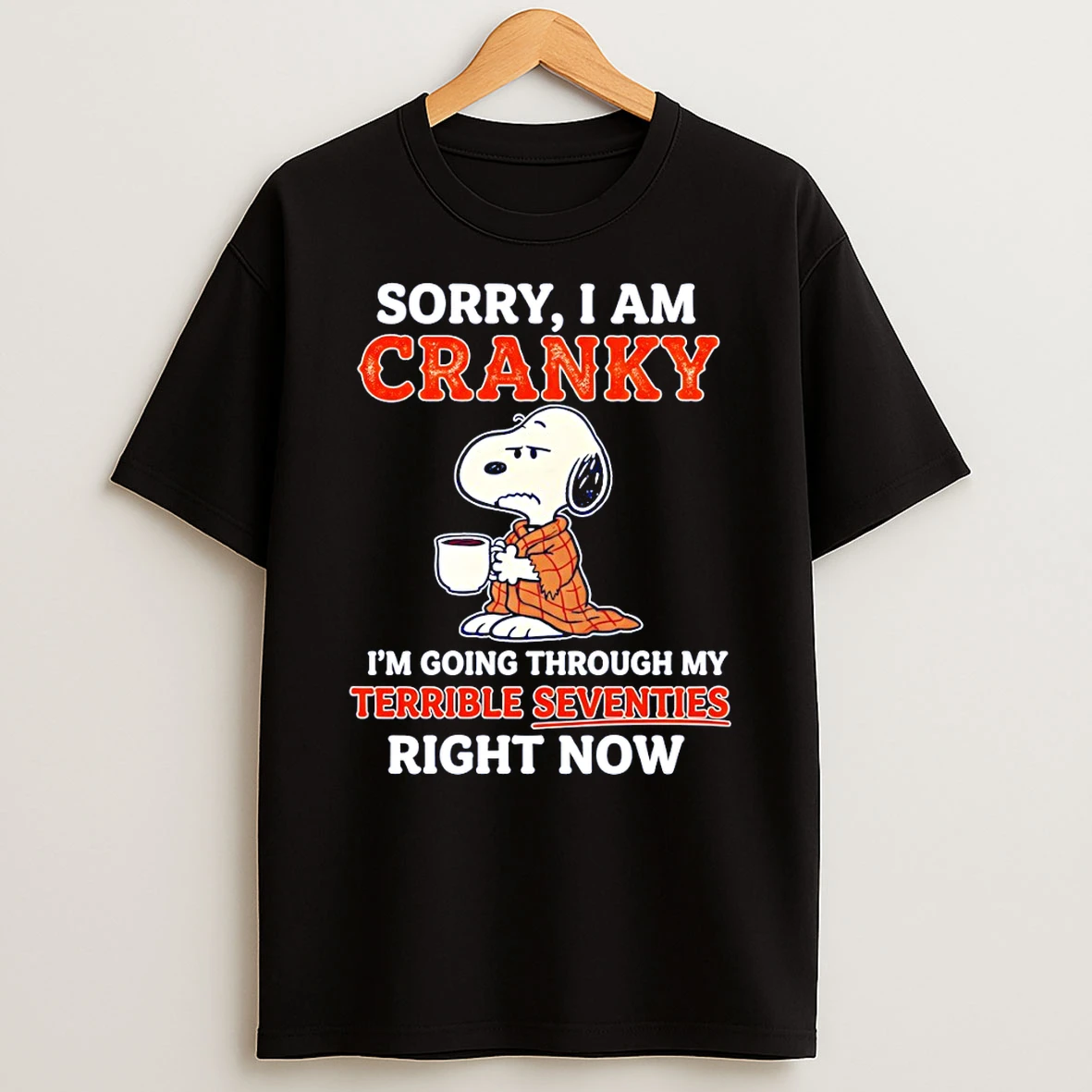 Grumpy Snoopy Sorry I Am Cranky Im Going Through My Terrible Seventies Rightnow T Shirt