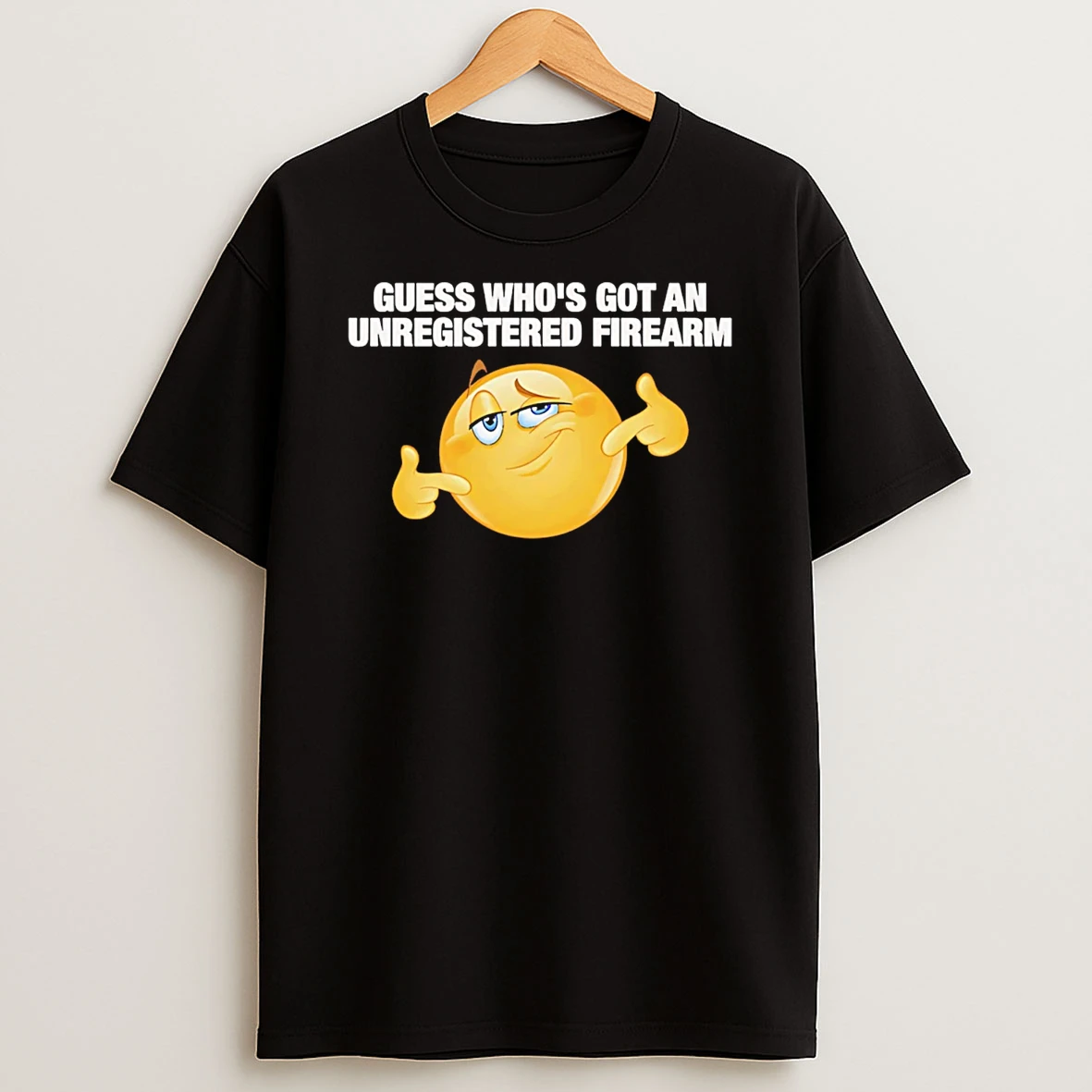 Guess Whos Got An Unregistered Firearm Icon T Shirt