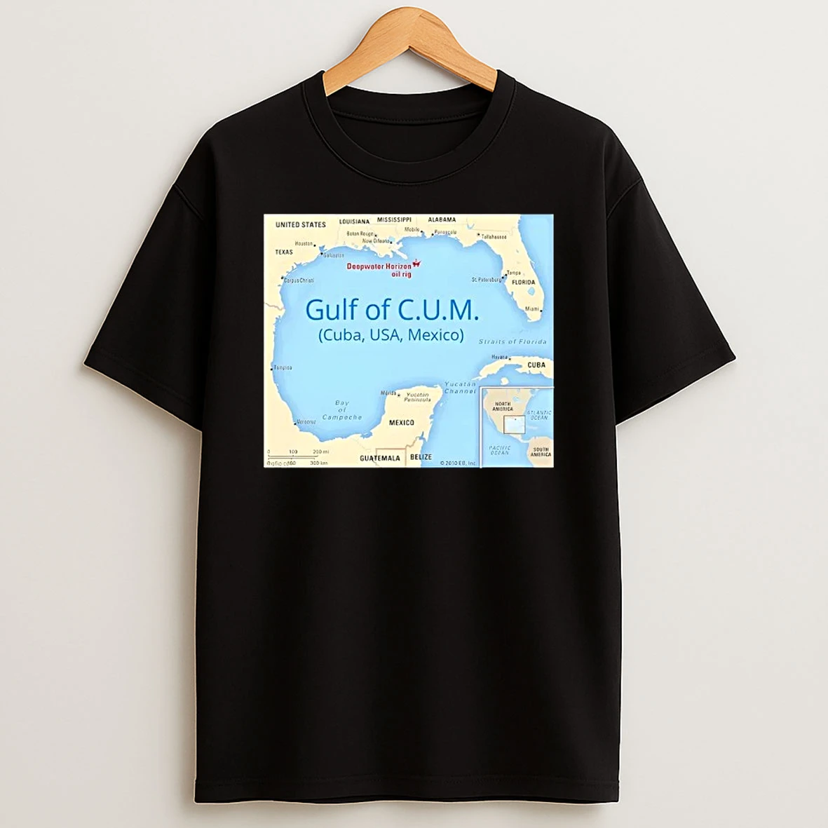Gulf Of C U M Cuba Usa Mexico Map T Shirt