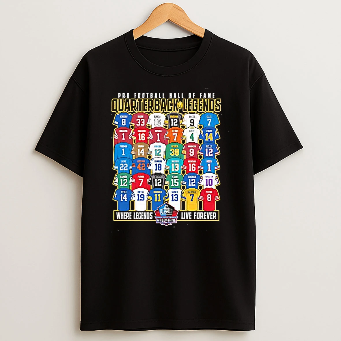 Hall Of Fame Class Of 2026 Quarterback Legends Logo T Shirt