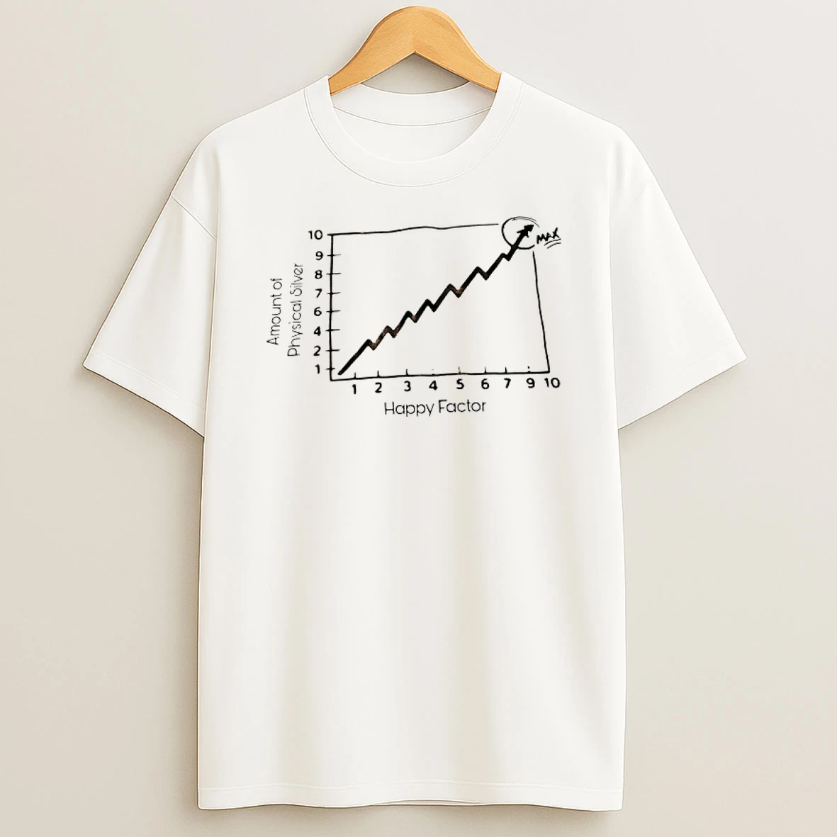 Happy Factor Amount Of Physical Silver T Shirt