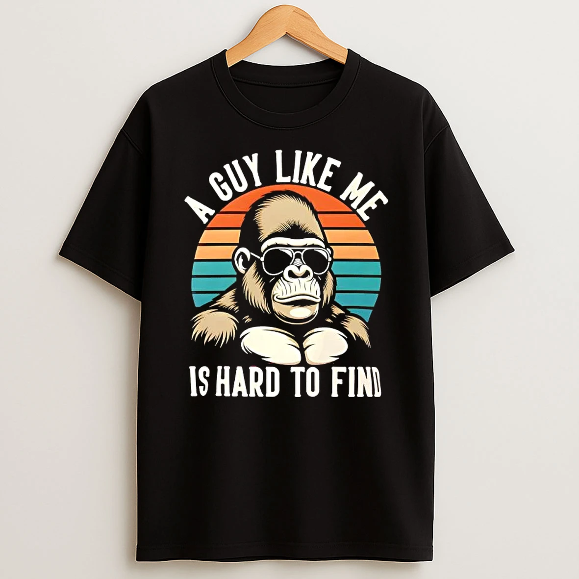 Hard To Find Guy Gorilla Retro Sunglasses T Shirt