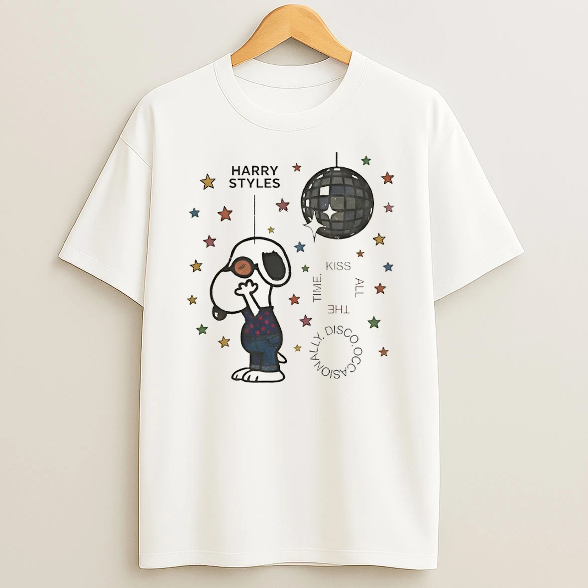 Harry Snoopy Kiss All The Time Disco Ball T Shirt