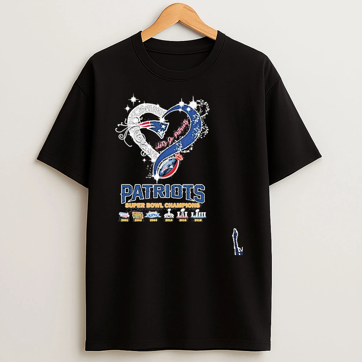 Heart New England Patriots Lets Go Patriots Super Bowl Lx Champions T Shirt