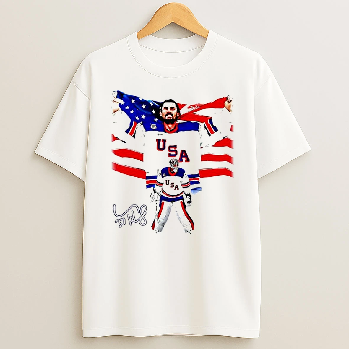 Hellebuyck Olympic Gold Signatures T Shirt