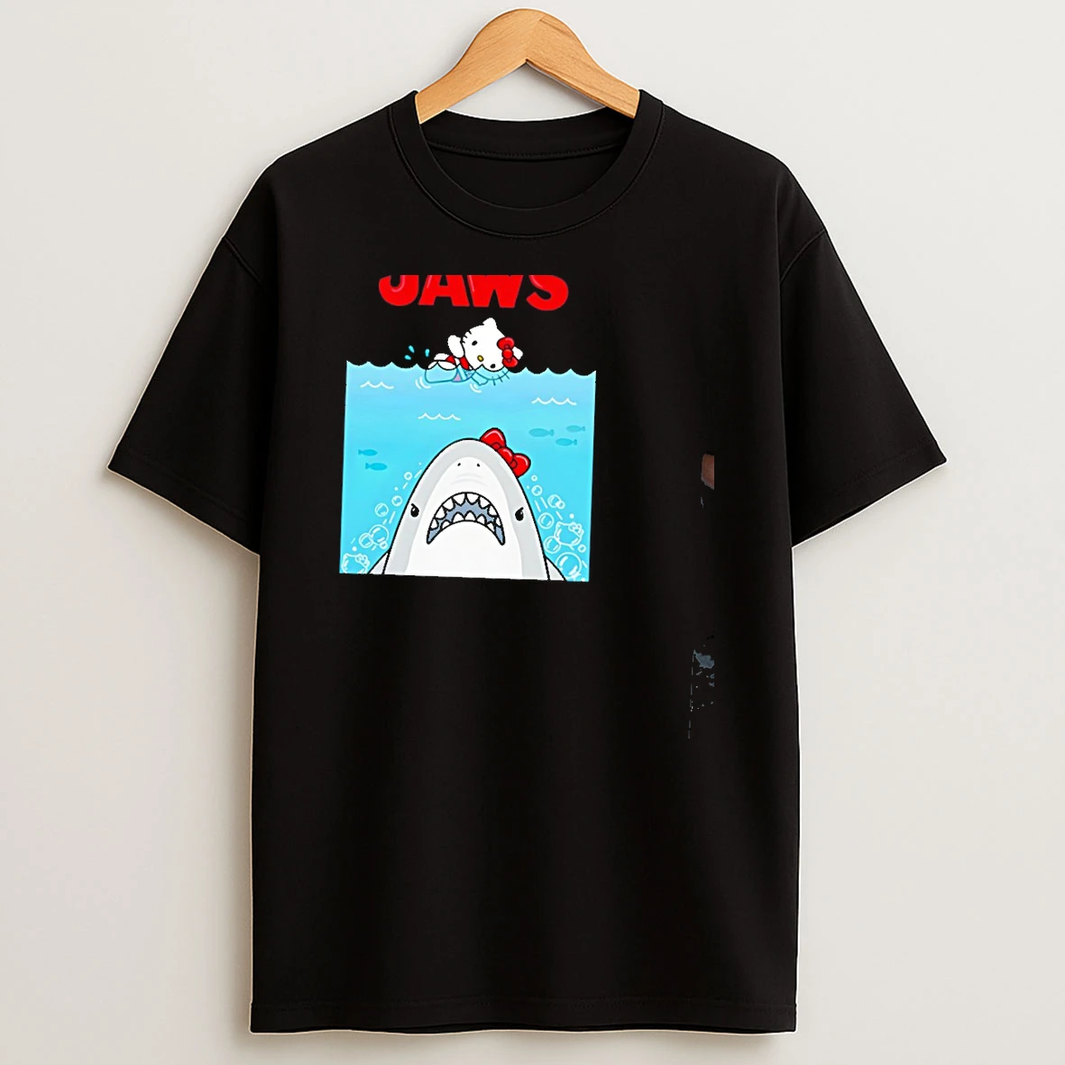 Hello Kitty X Jaws Universal Studios T Shirt