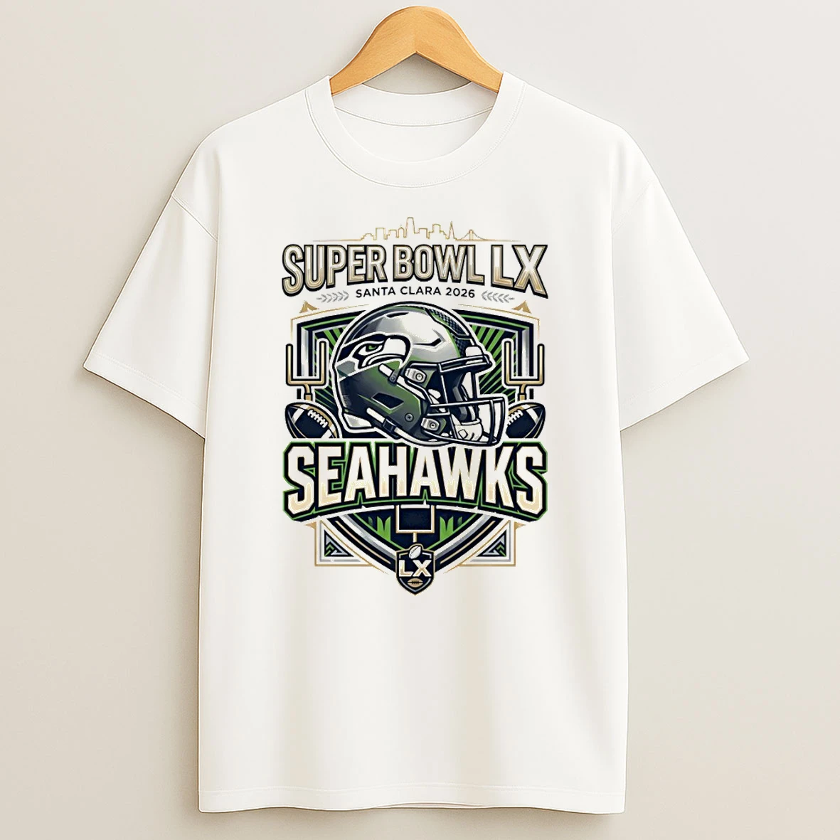 Helmet Seattle Seahawks Football Super Bowl Lx 2026 Game Day Santa Clara T Shirt