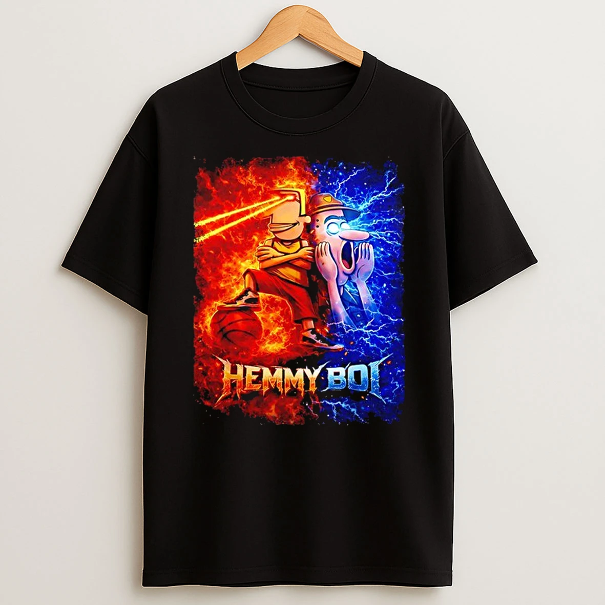 Hemmy Boi Lazer Eyes Basketball Lighning And Blazing Graphic T Shirt