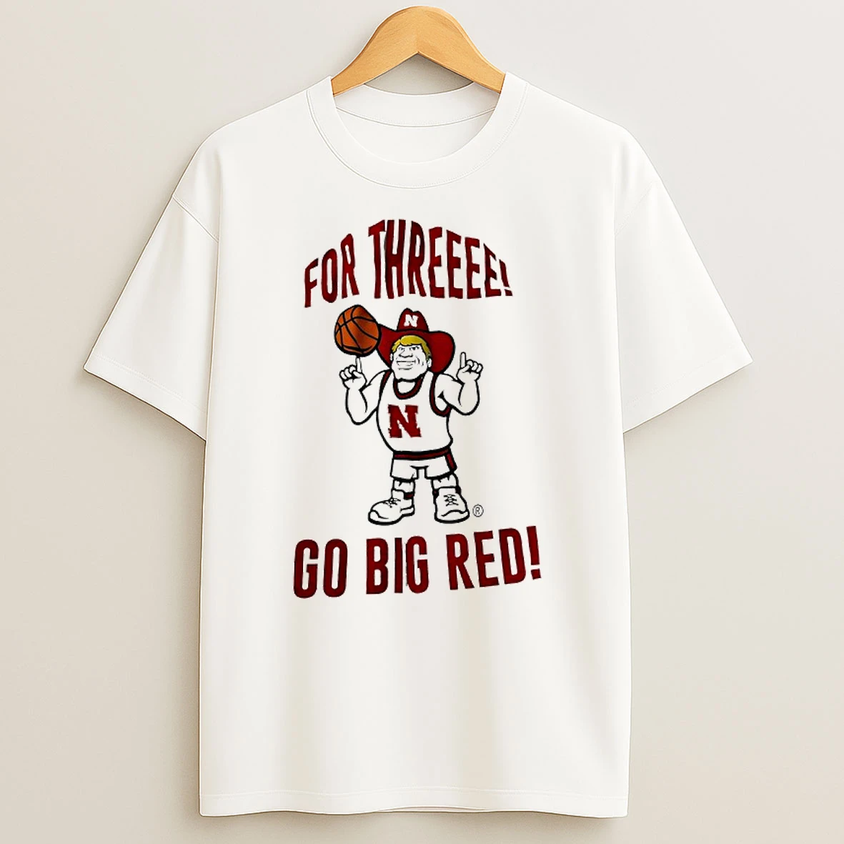 Herbie Husker Nebraska Cornhuskers For Threeee Go Big Red T Shirt