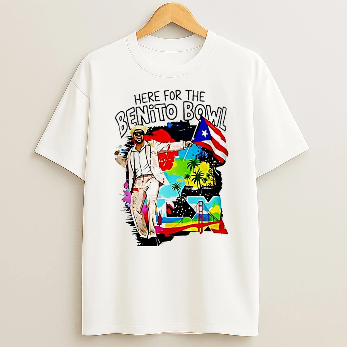 Here For The Benito Bowl Bad Bunnys 2026 Super Bowl T Shirt