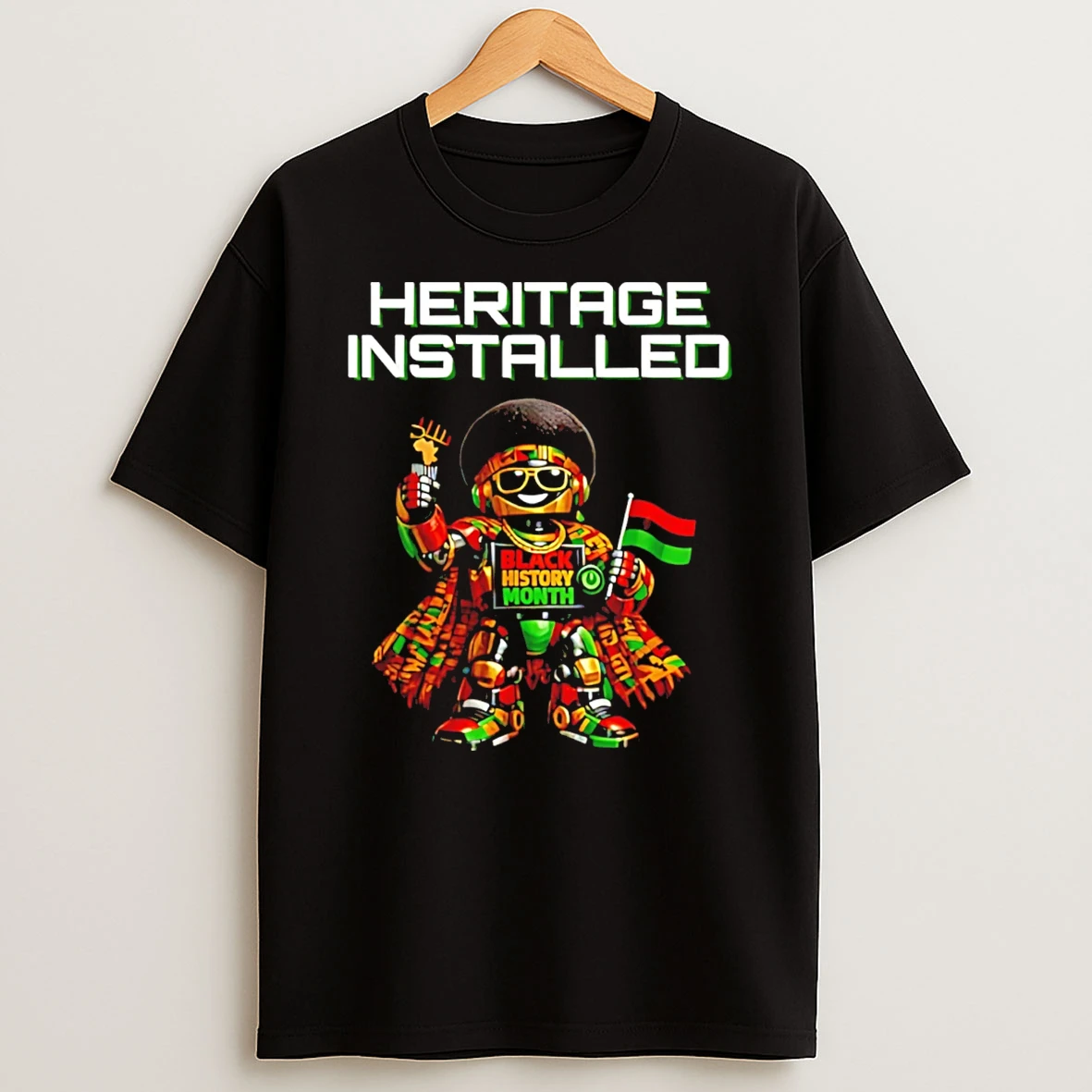Heritage Installed Robot Black History Month T Shirt