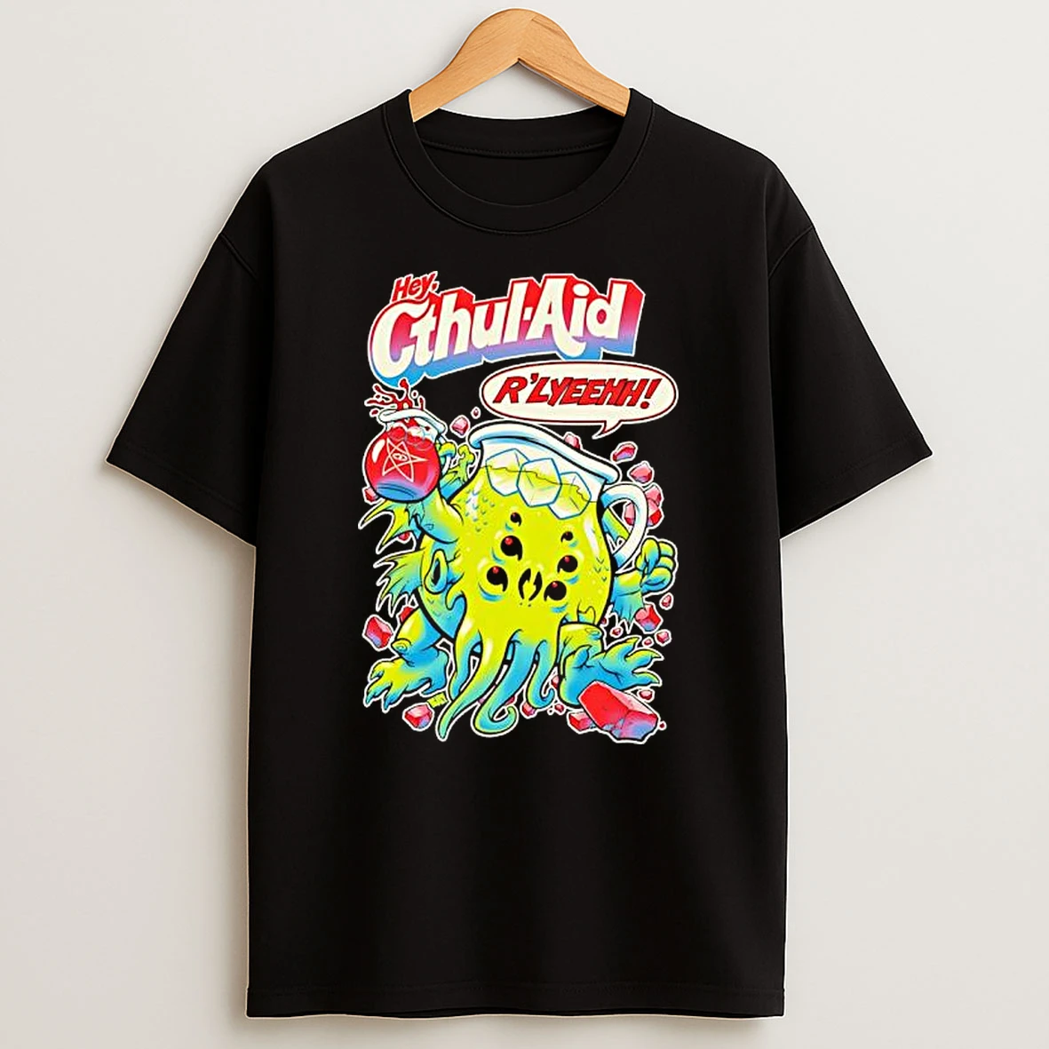 Hey Cthul Aid Kool Aid Man Mascot Rlyeehh T Shirt