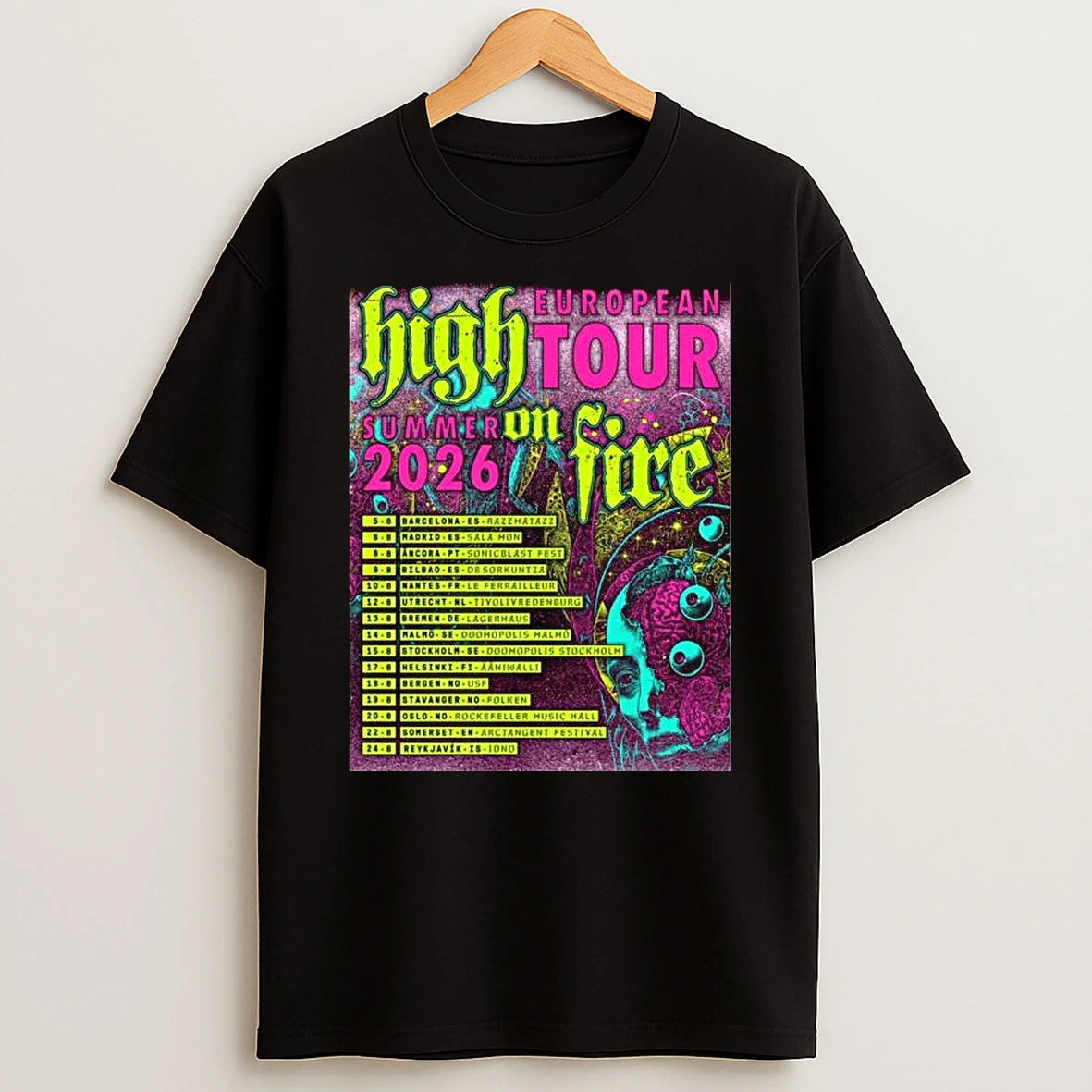 High On Fire European Tour Summer 2026 T Shirt