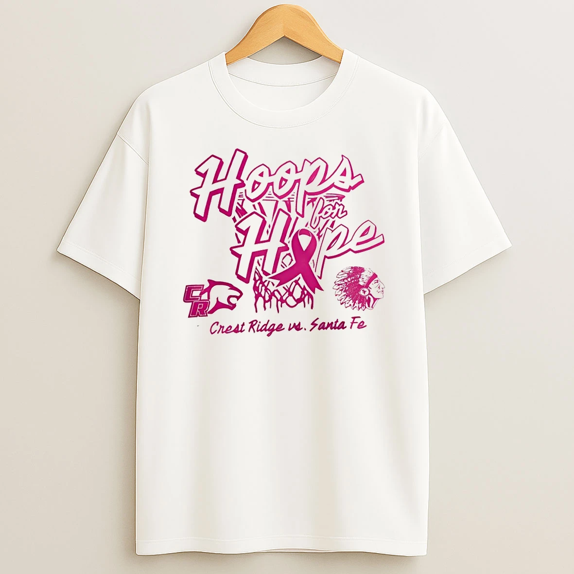 Hoops For Hope Crest Ridge Vs Santa Fe Vintage T Shirt