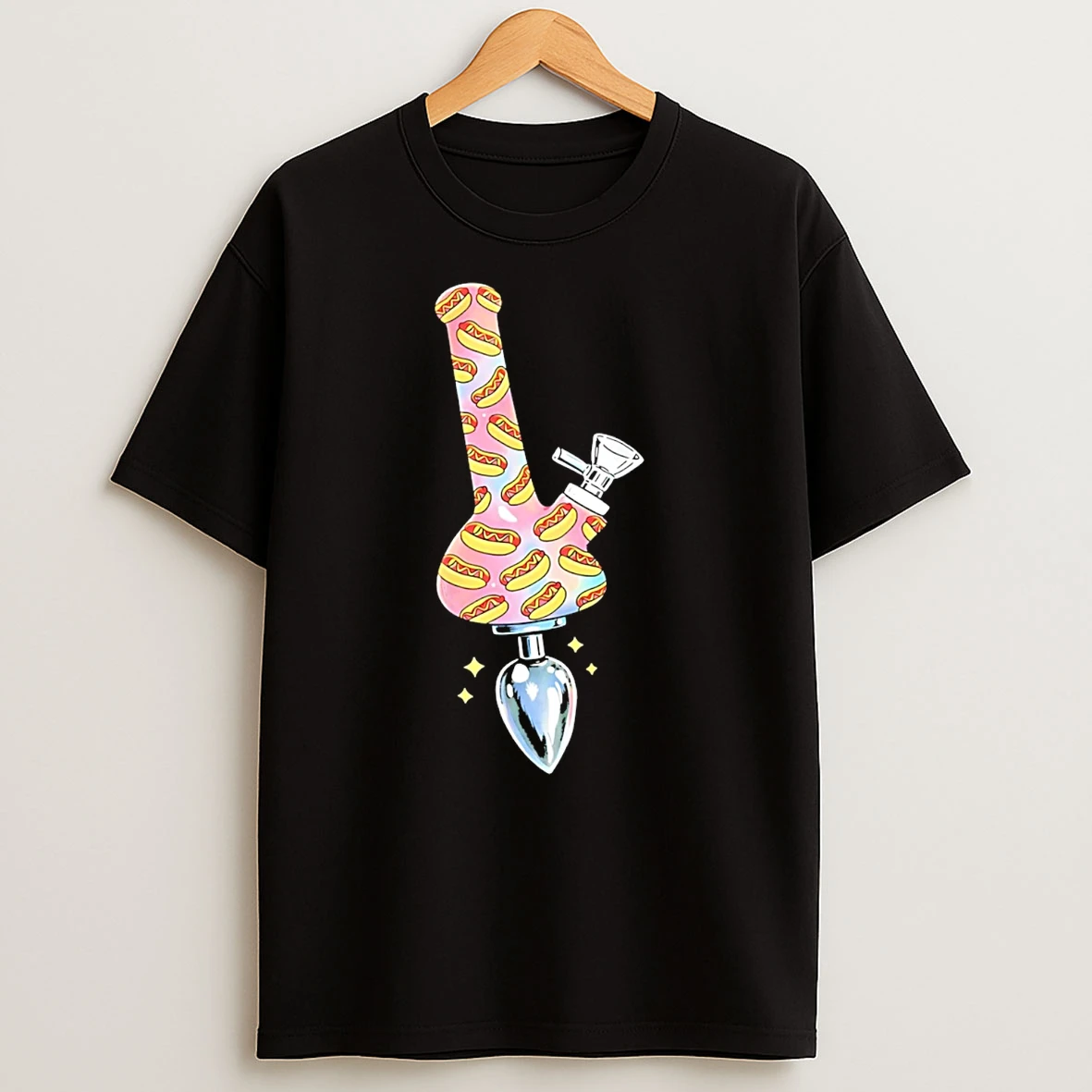 Hotdog Bong Buttplug Graphic T Shirt