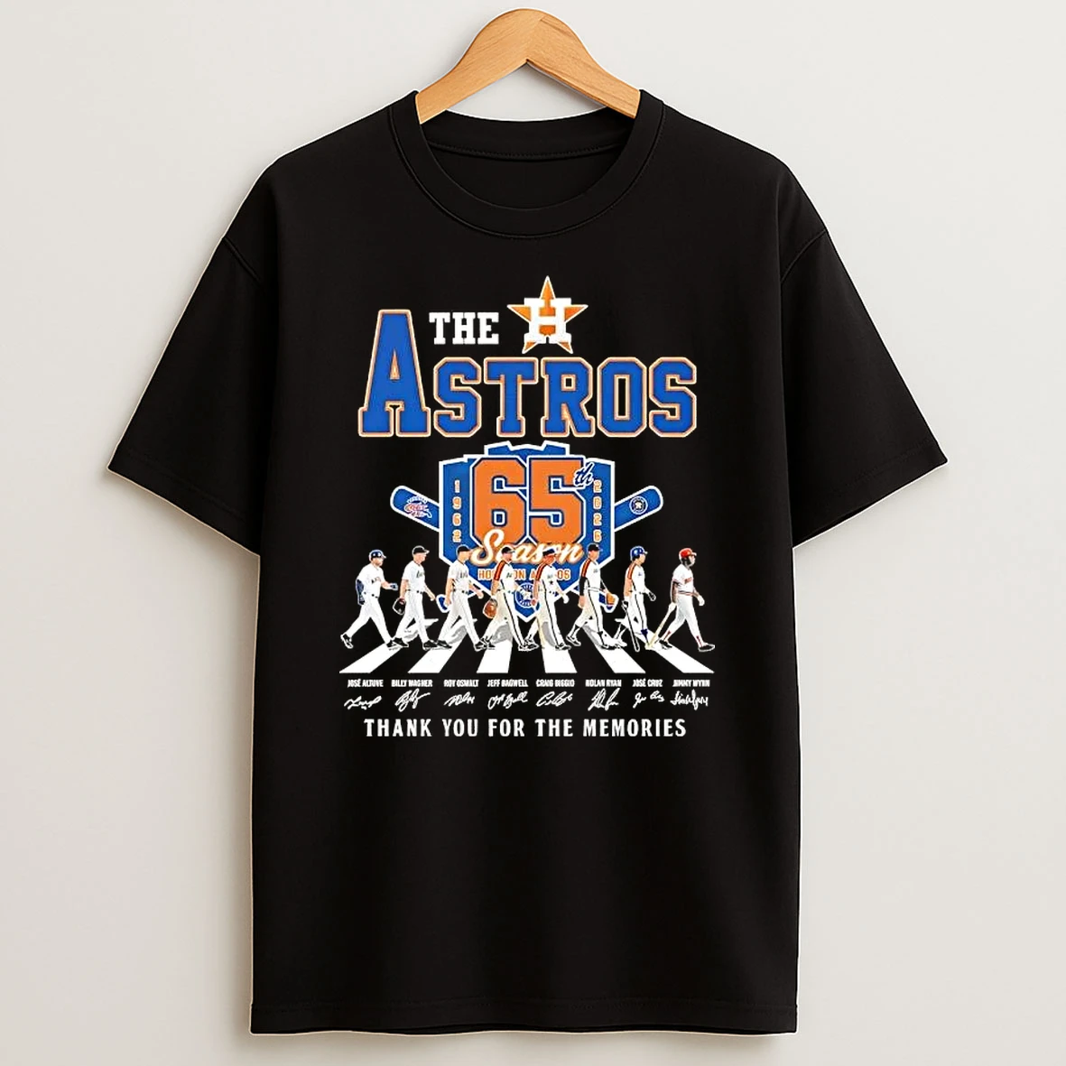 Houston Astros 65th Anniversary 1962 2026 Jose Altuve And Legends Abbey Road Signatures T Shirt