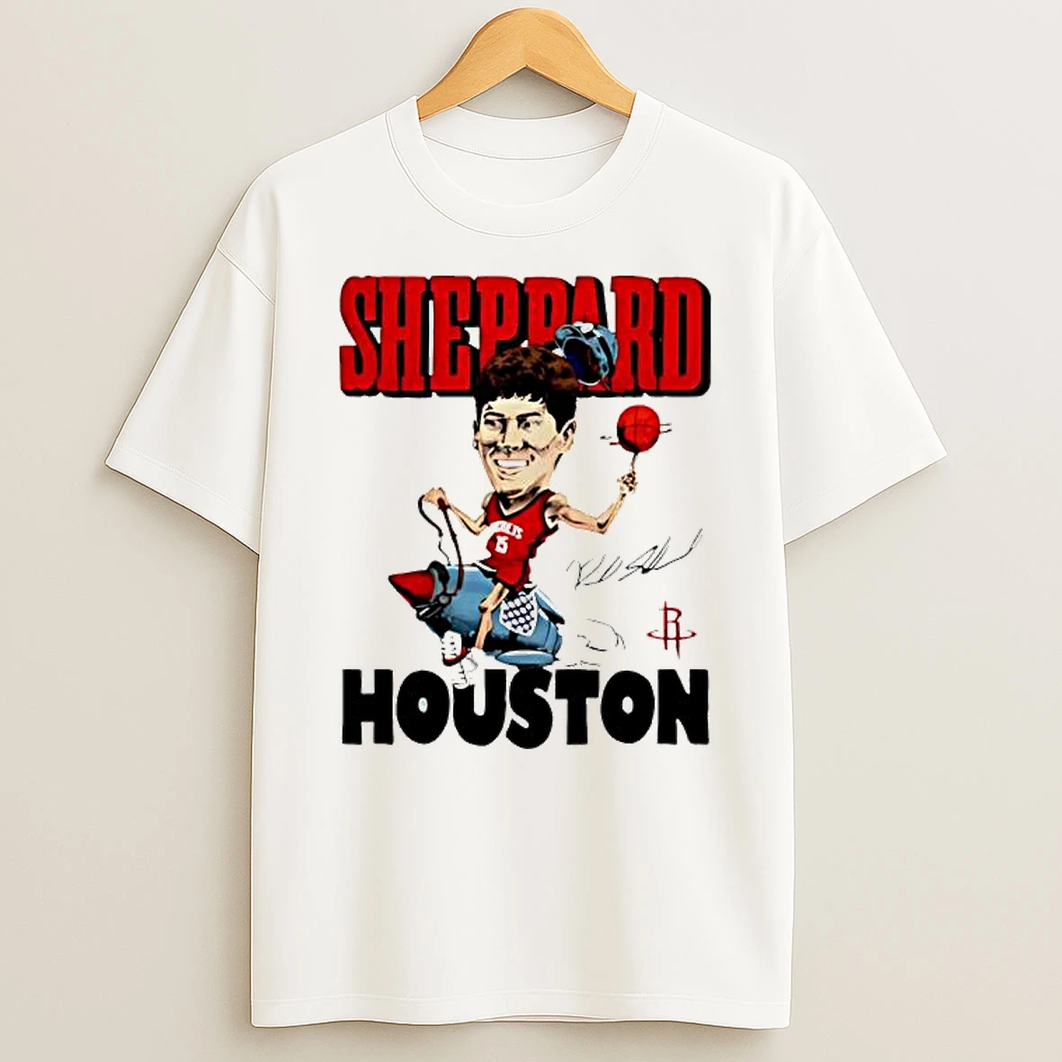 Houston Rockets Sheppard Cartoon Character Rocket T Shirt