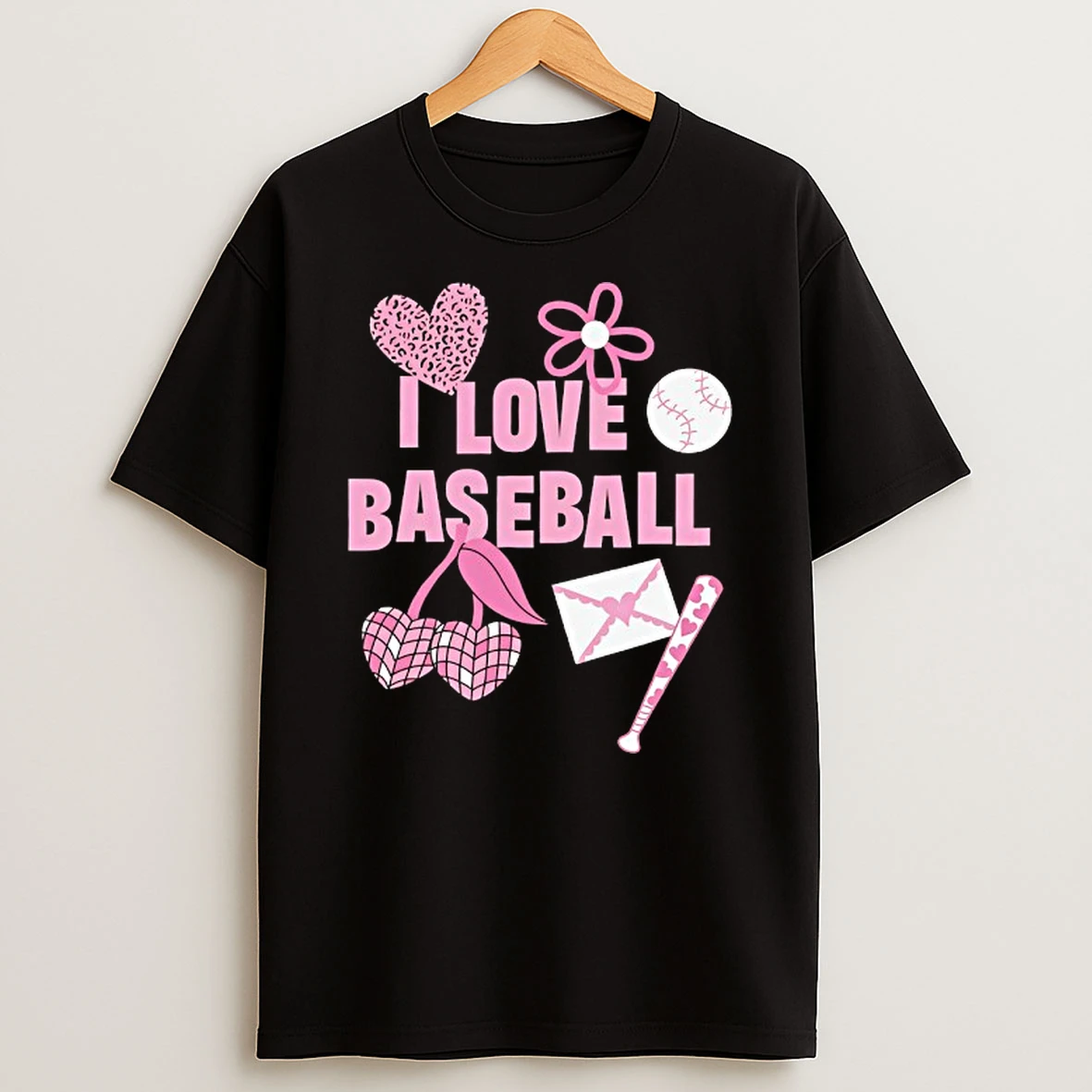 I Love Baseball Stickers T Shirt