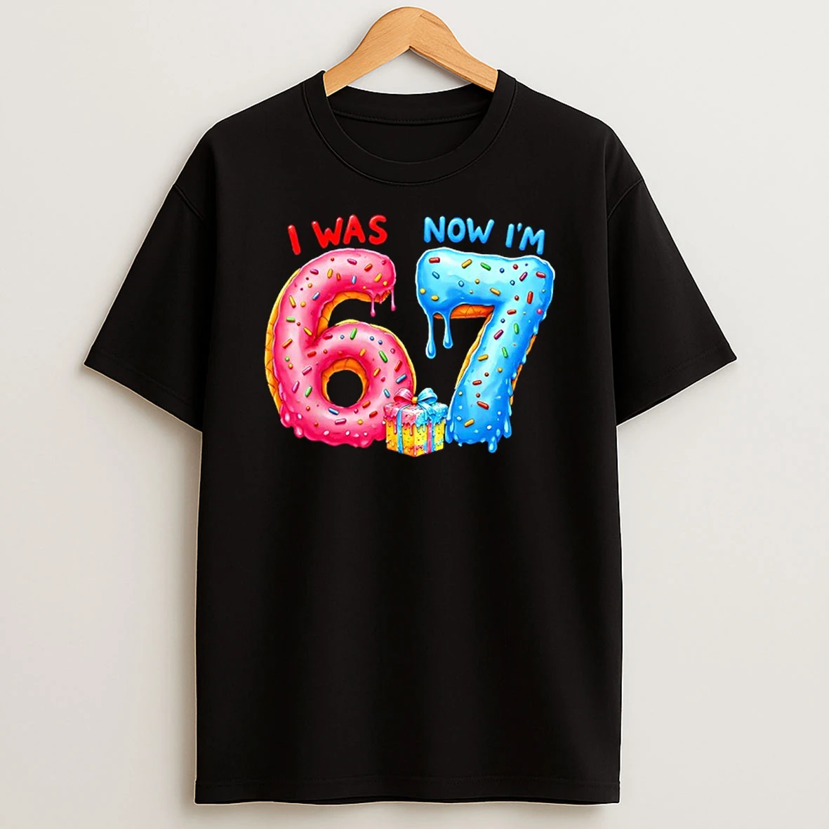 I Was 6 Now Im 7 Year Old 7th Birthday Donut Melting Meme T Shirt