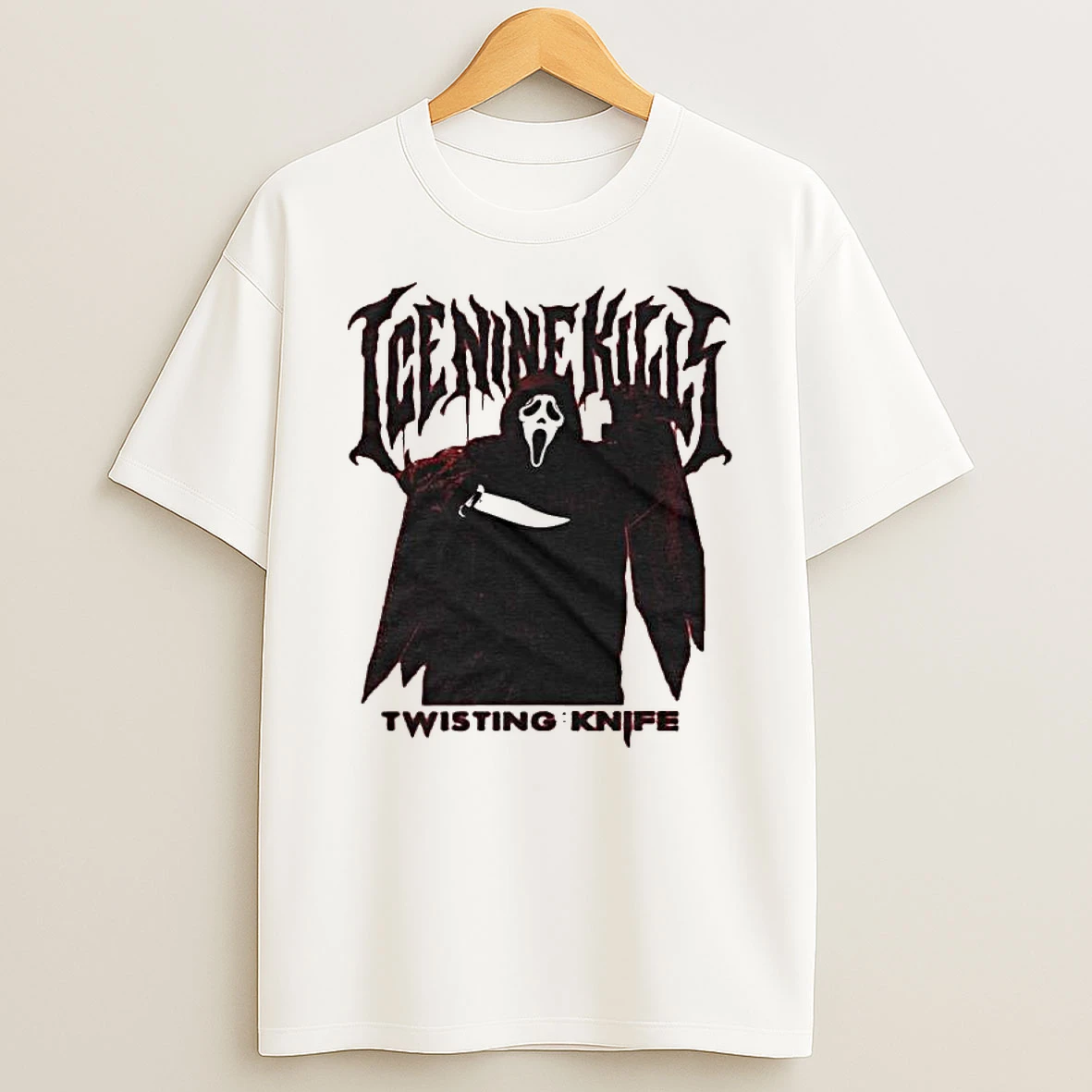 Ice Nine Kills X Ghost Face Scream 7 Twisting The Knife Portrait Hot Topic Exclusive T Shirt