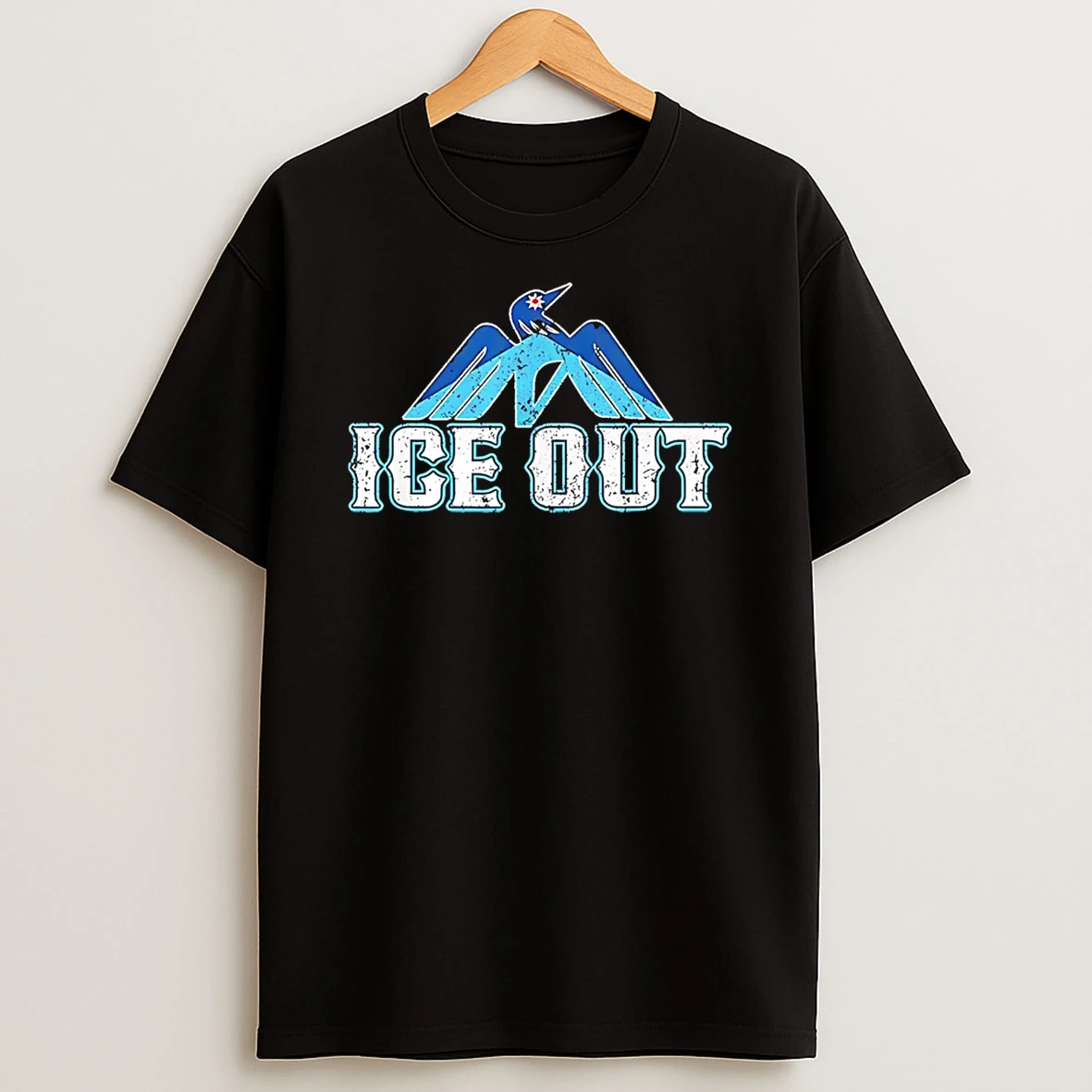 Ice Out Of Mn Minnesota Flag Loon Bird Inspired T Shirt