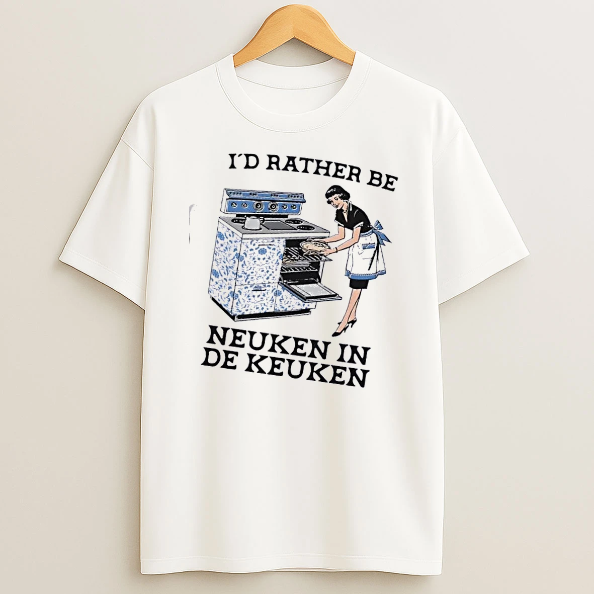 Id Rather Be Neuken In De Keuken Cartoon T Shirt