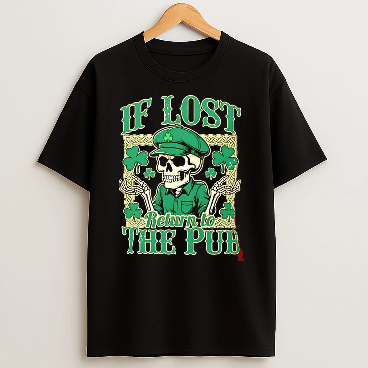 If Lost Return To The Pub Irish Skull St Patricks Day T Shirt