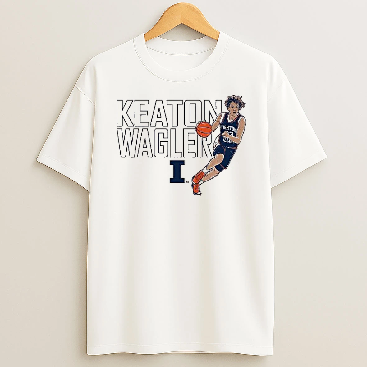 Illinois Basketball Keaton Wagler Name Pose T Shirt