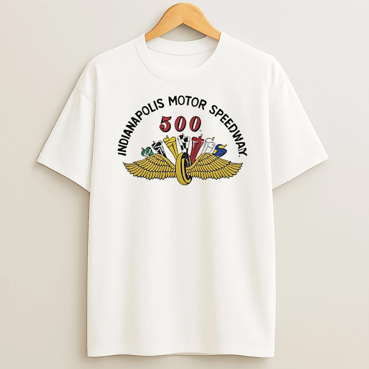 Indianapolis Motor 500 Speed Wings Logo T Shirt