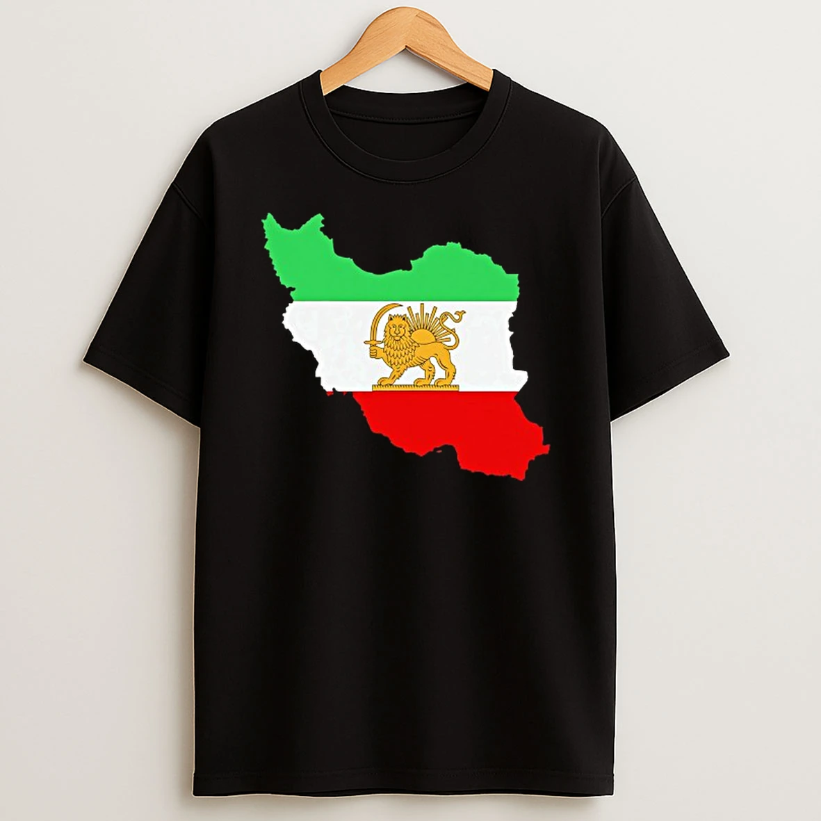 Iran Map Lion And Sun Persian Heritage Logo T Shirt