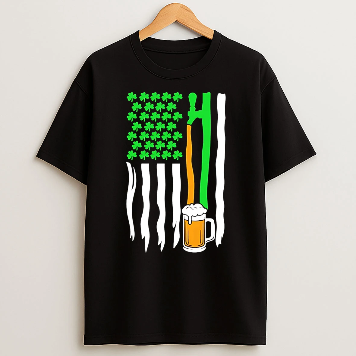 Irish American Beer Flag St Patricks Day T Shirt