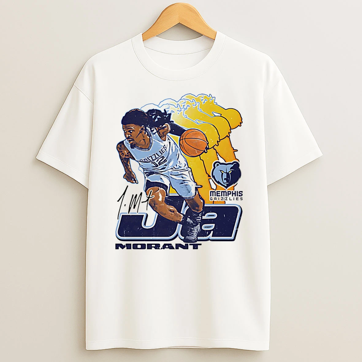 Ja Morant Memphis Grizzlies Retro Signature T Shirt