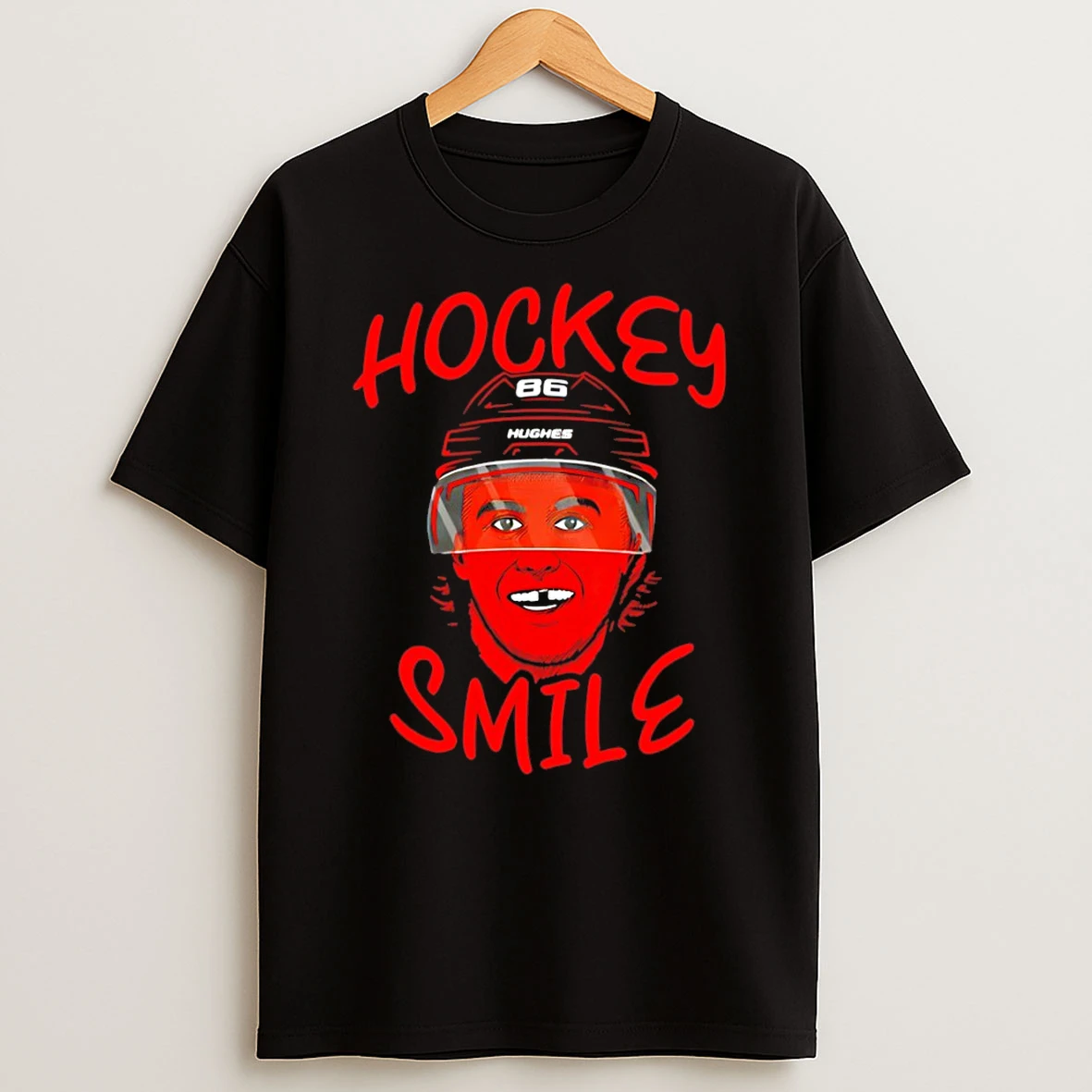 Jack Hughes Hockey Bloody Smile Team Usa Hockey Olympic 2026 Milano Cortina T Shirt