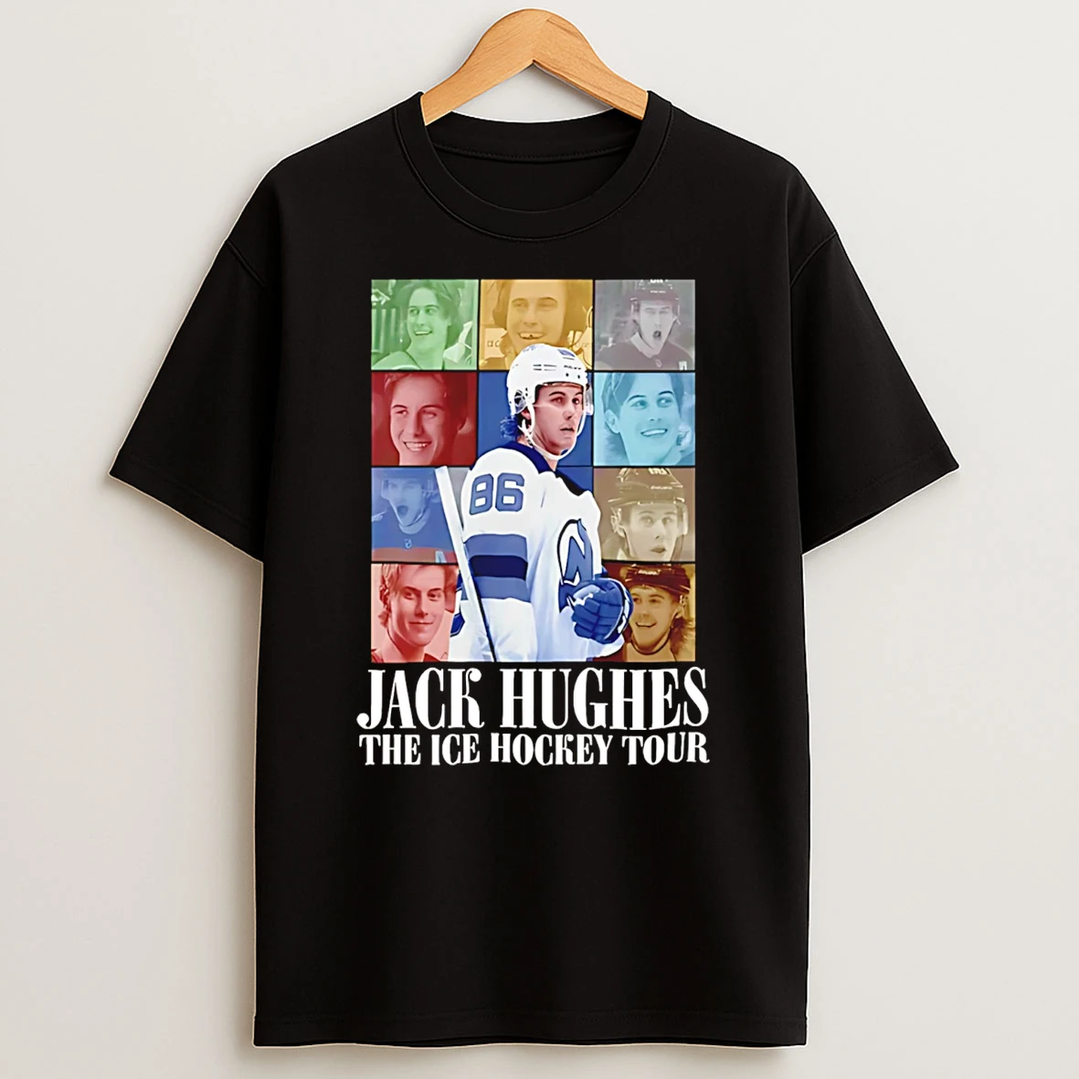 Jack Hughes Ice Hockey Tour T Shirt
