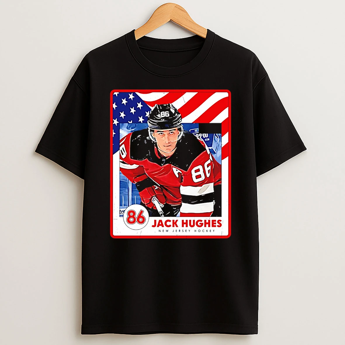Jack Hughes New Jersey Devils Usa Card Graphic T Shirt