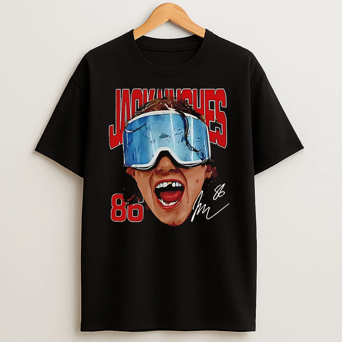 Jack Hughes New Jersey Goggles T Shirt