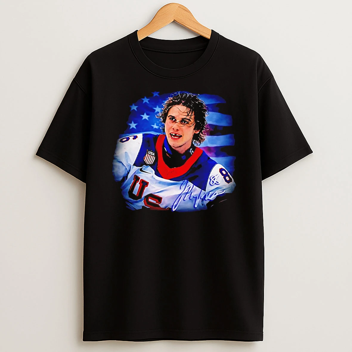 Jack Hughes Team Usa Milano Cortina Winter Olympics 2026 T Shirt