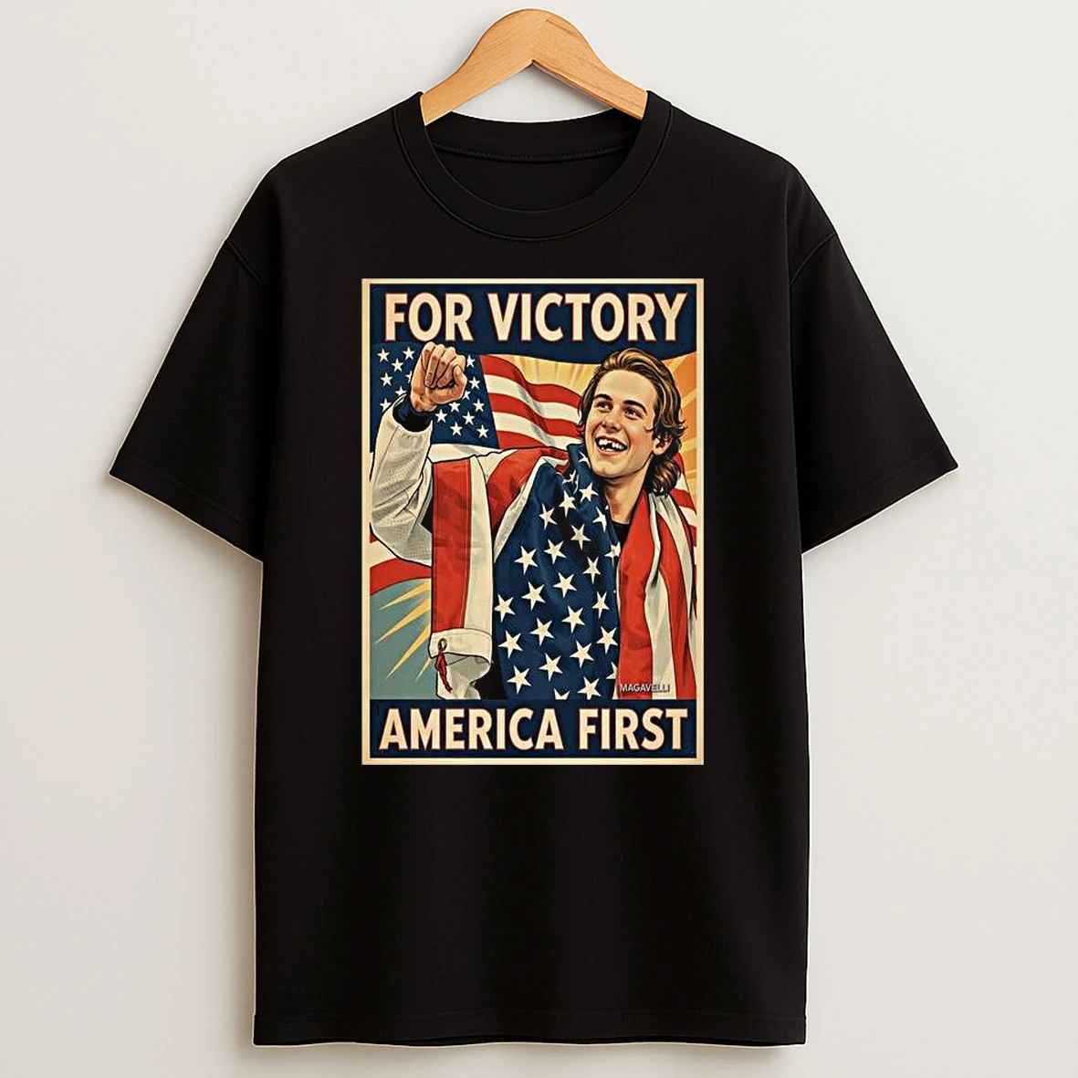 Jack Hughes Teeth Gold Champion Olympic Winter 2026 For Victory America First T Shirt