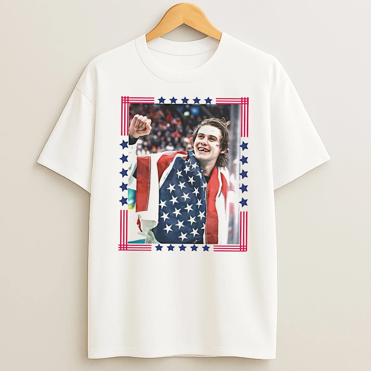 Jack Hughes Usa Hockey 2026 Olympics Gold Medal American Vintage T Shirt