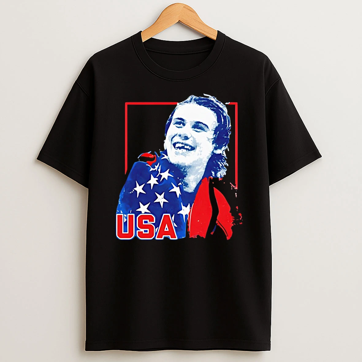 Jack Hughes Usa Hockey Gold Medal Hockey Champions American Flag Vintage T Shirt