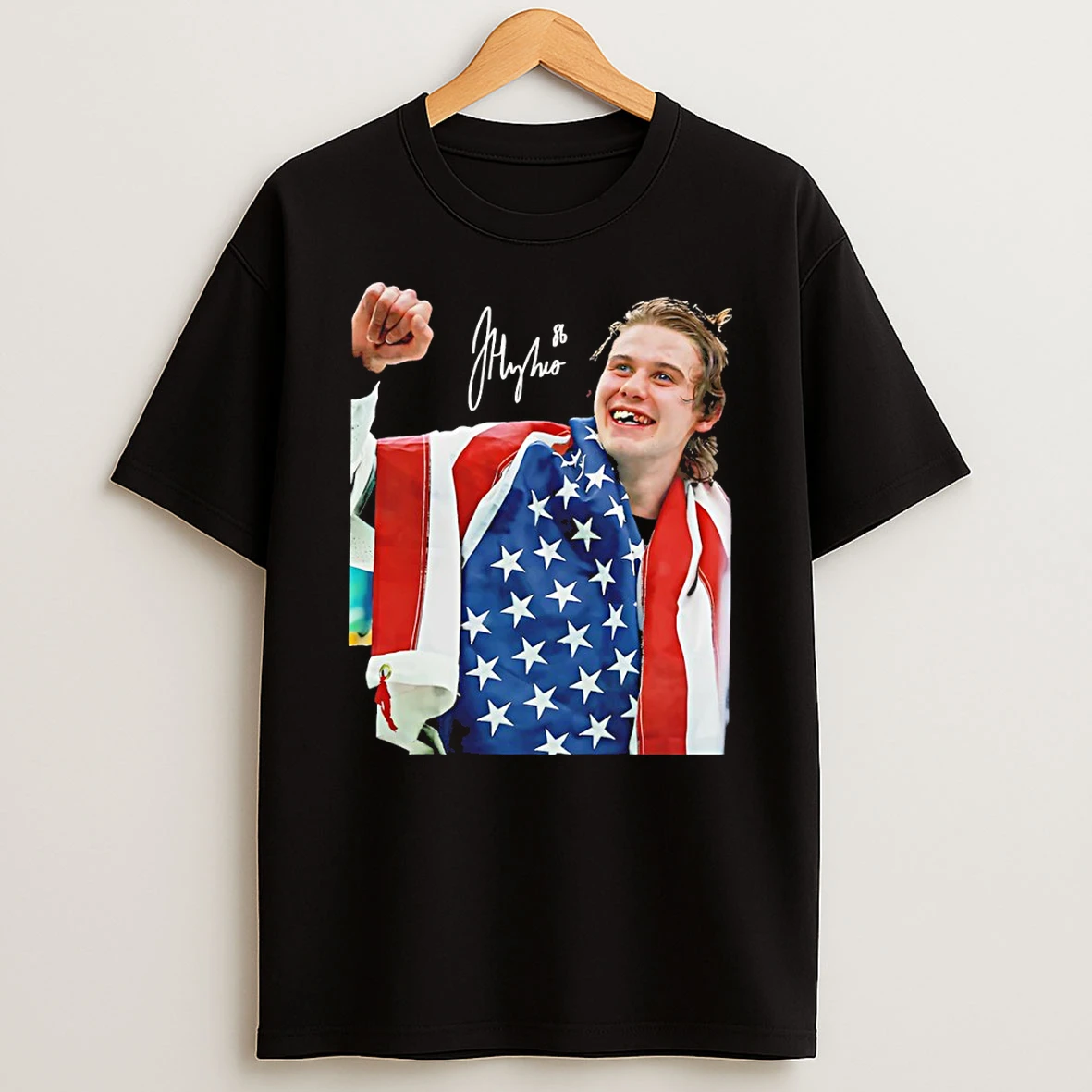 Jack Hughes Usa Hockey Gold Medal Signature T Shirt