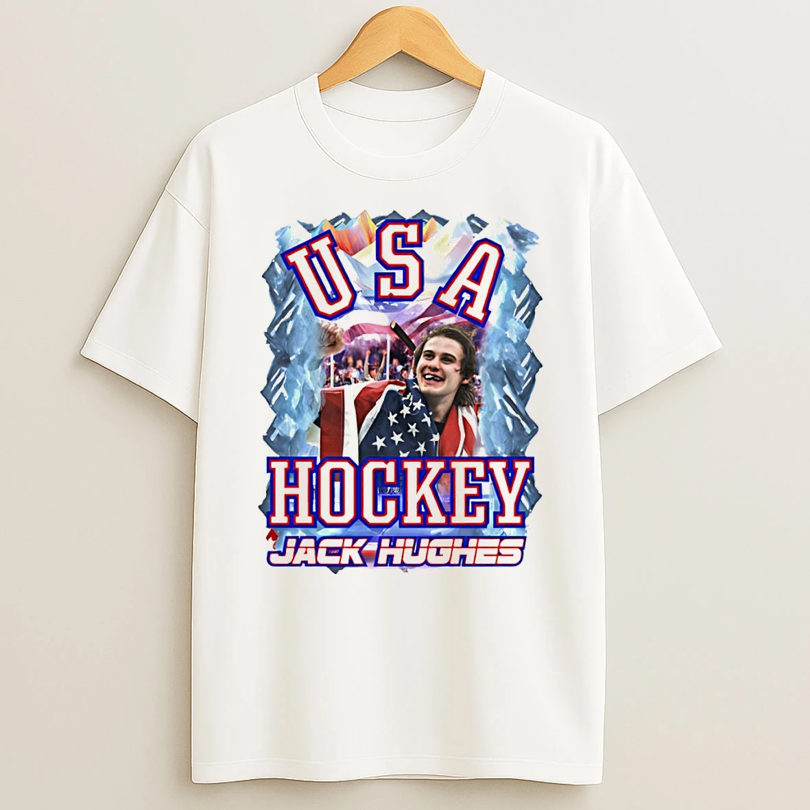 Jack Hughes Usa Hockey Golden Goal 2026 Champions American Flag Olympic Vintage T Shirt