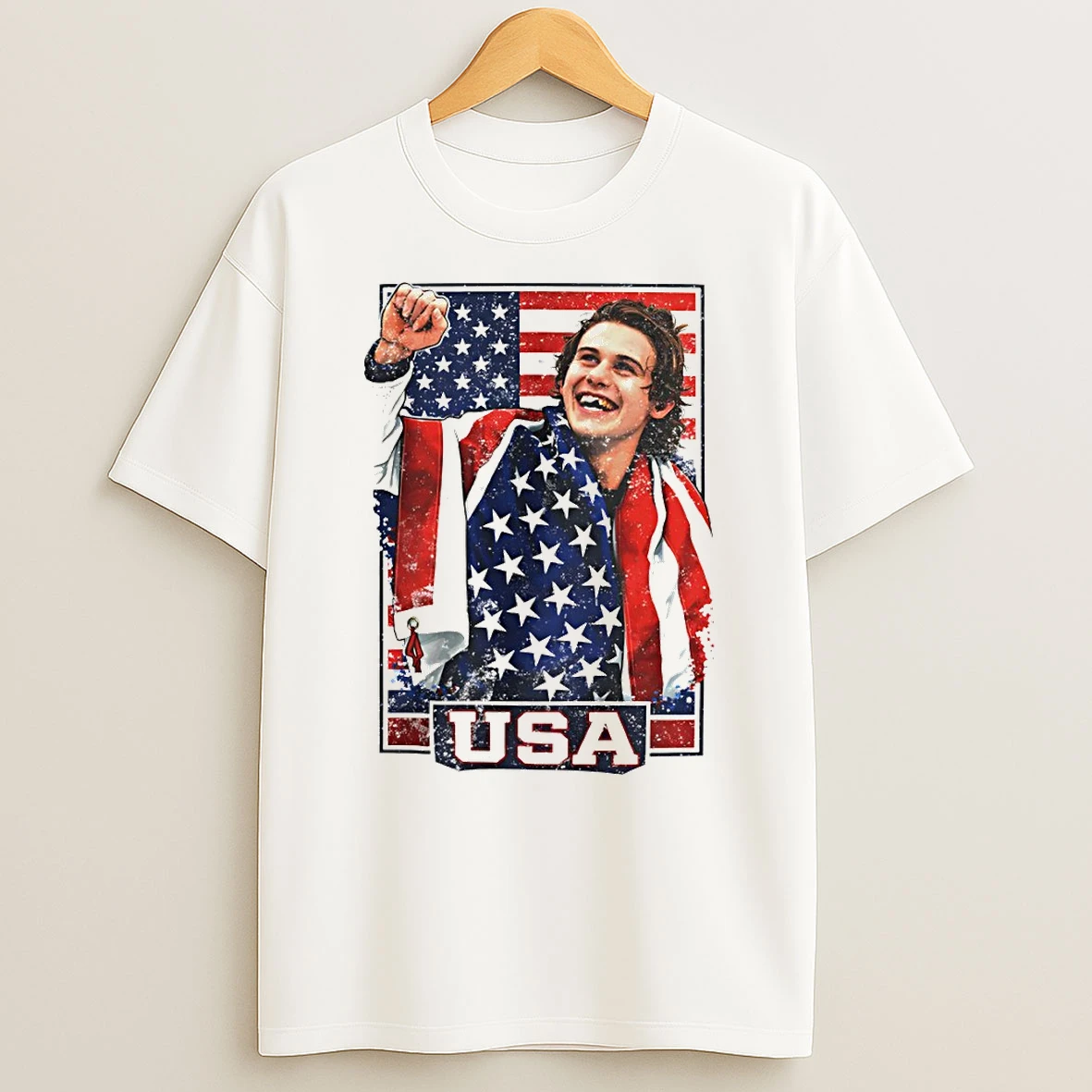 Jack Hughes Usa Hockey Patriotic Hockey Fan American Flag Olympic 2026 T Shirt